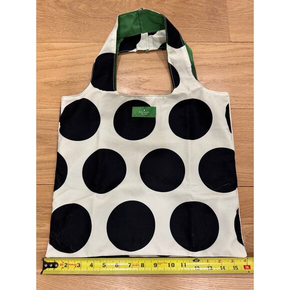 New Kate Spade Black and White Polka Dot Reversible Tote Bag - Picture 5 of 6